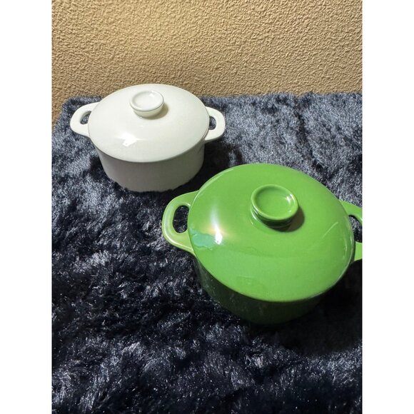 Mini Round Ceramic Cocotte Set By Brocc Your Body NEW - Picture 3 of 6